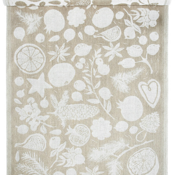 Bieżnik na stół lniany 46x150 TALVEN TUOKSUT Tablerunner - Linen-White