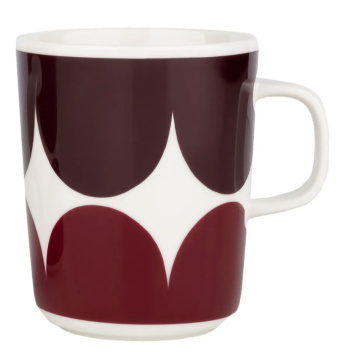 Kubek z porcelany z uchem 250 ml HARKA Wine-Dark Red
