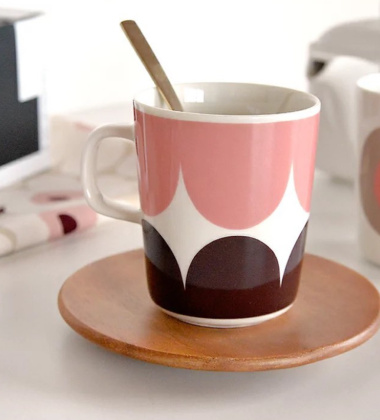 Kubek z porcelany z uchem 250 ml HARKA Mug Dark Red-Powder