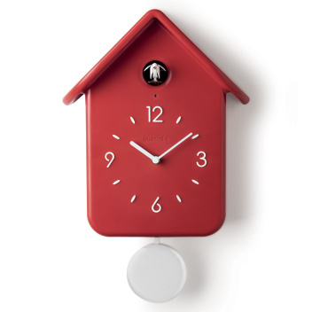 Zegar ścienny z kukułką i wahadłem 24,8x12xh39 GUZZINI HOME QQ - Czerwony