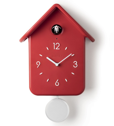 Zegar ścienny z kukułką i wahadłem 24,8x12xh39 GUZZINI HOME QQ - Czerwony