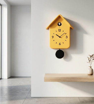 Zegar ścienny z kukułką i wahadłem 24,8x12xh39 GUZZINI HOME QQ - Ochra