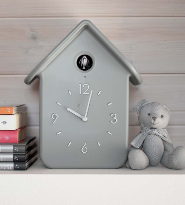Zegar ścienny z kukułką i wahadłem 24,8x12xh39 GUZZINI HOME QQ - Szary