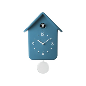 Zegar ścienny z kukułką i wahadłem 24,8x12xh39 GUZZINI HOME QQ - Celuleo Niebieski