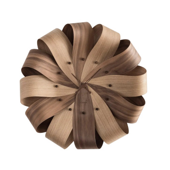 Drewniany zegar ścienny 52x8 cm BRISA Mixto Wall Clock - Oak-Walnut