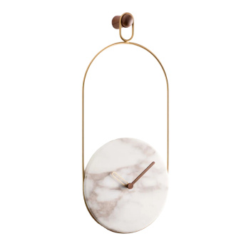 Zegar ścienny marmurowy 68x8 cm ESLABON Wall Clock - Brass-Calacatta Gold Marble